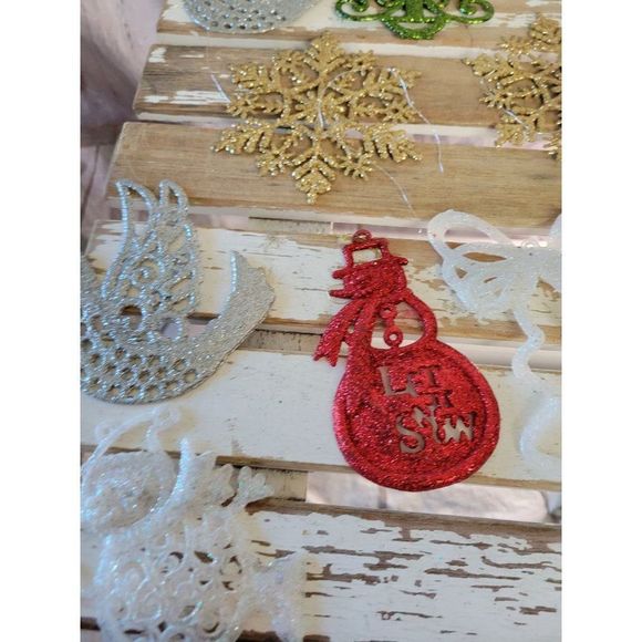 Glitter snowflake dragonfly Peace tree bird dove ornament xmas holiday tree - Picture 6 of 7